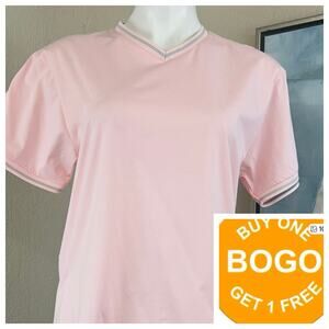 Marc Asher Short Sleeve Tee Pink v neck  size large